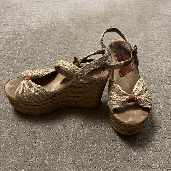Sbicca Vintage Collection Wedge Hemp Strap Sandals Buckle 6 - Picture 4 of 5